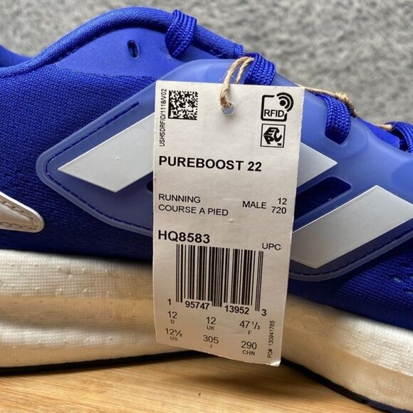 Adidas Pureboost 22 Running Men Size 12.5 Blue White HQ8583 - Picture 7 of 7